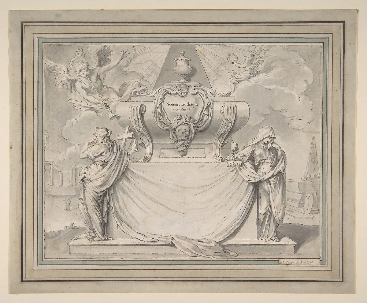 Design for a Funeral Ticket — Hubert François Gravelot