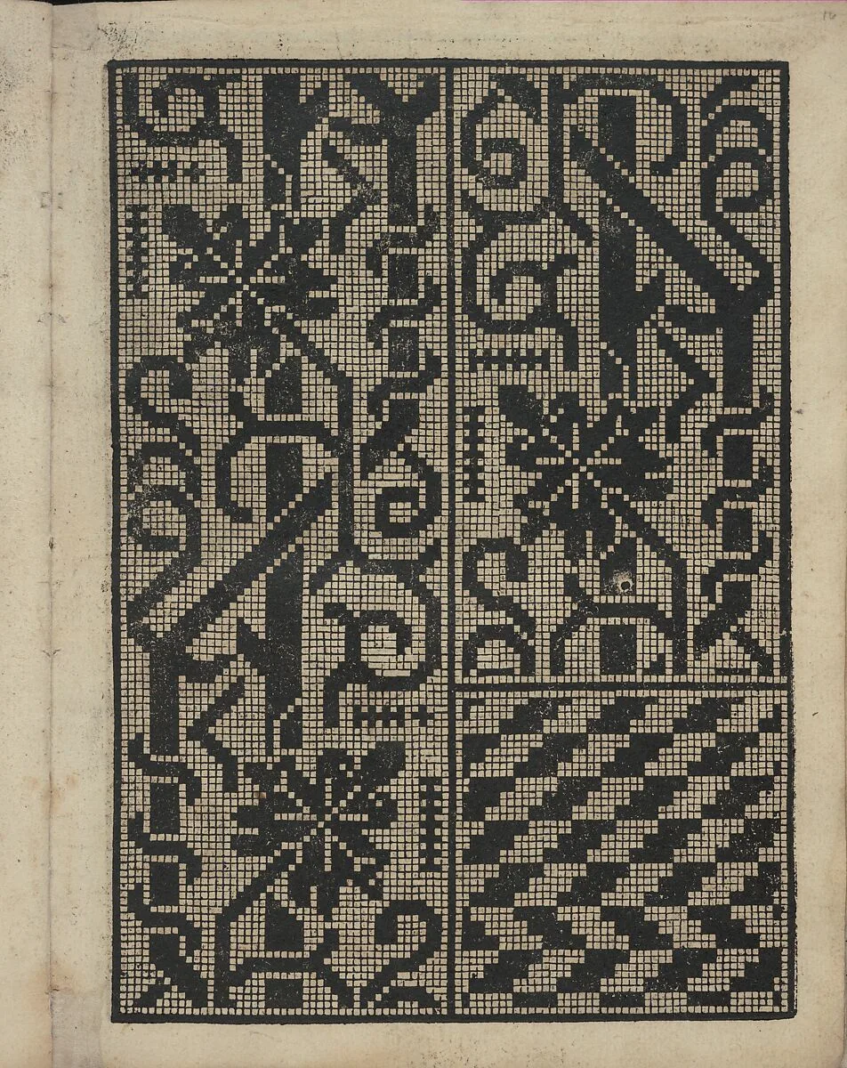 Libbretto nouellamete composto per maestro Domenico da Sera...lauorare di ogni sorte di punti, page 16 (recto) — Domenico da Sera