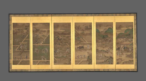 農耕作月次図屏風|Farmers' Lives in the Twelve Months