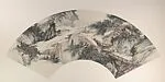 近代 吳鏡汀 山中夜色 扇面|Night-view in the Mountains — Wu Jingding