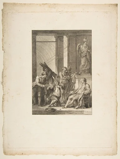Le Paysan qui avait offense son Seigneur, from "Contes et nouvelles en vers par Jean de La Fontaine. A Paris, de l'imprimerie de P. Didot, l'an III de la République, 1795"