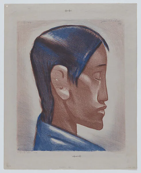 Head of an Indian man facing right — Jean Charlot|Kistler (Lynton R. and/or Will A.)