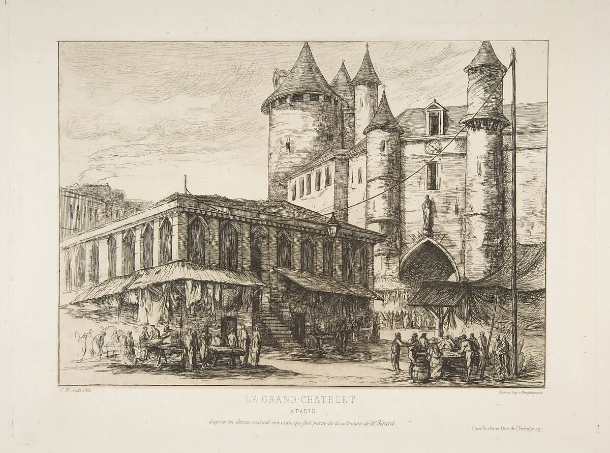 Le Grand Châtelet (Grand Châtelet, Paris circa 1780, after an earlier drawing) — Charles Meryon|Victor Jean Nicolle