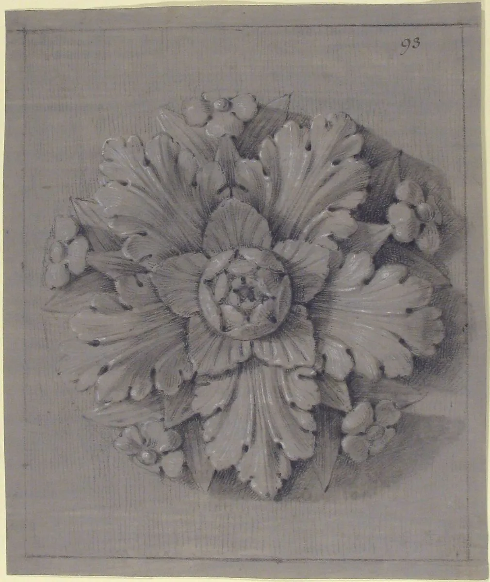 Design for a Rosette Relief — Anonymous, French, 19th century