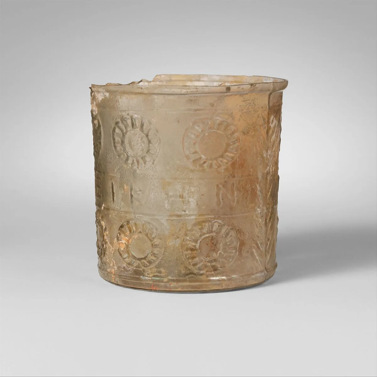 Glass beaker with inscription — Unknown