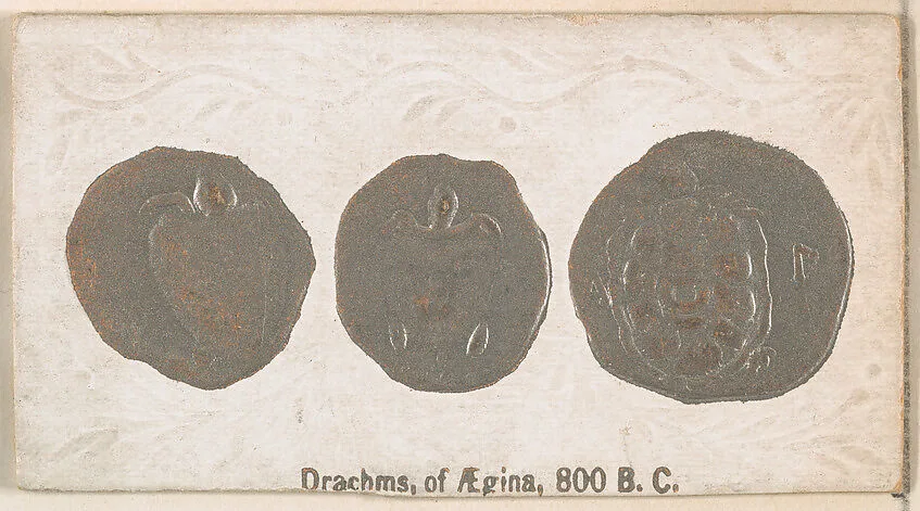 Drachm of Aegina, 800 B.C., from the Ancient Coins series (N180) issued by Wm. S. Kimball & Co. — William S. Kimball & Company