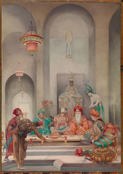 “One Day There Came to him Sindbad the Landsman,” from “The First Voyage of Sindbad the Sailor,” in “The Arabian Nights” — Edward Julius Detmold