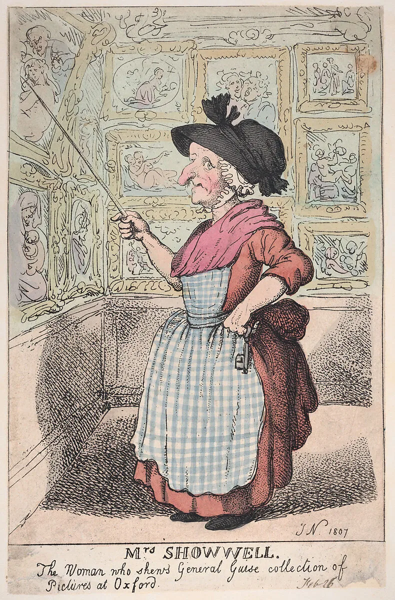 Mrs. Showell, the Woman who shows General Guise's Collection of Pictures at Oxford — Thomas Rowlandson