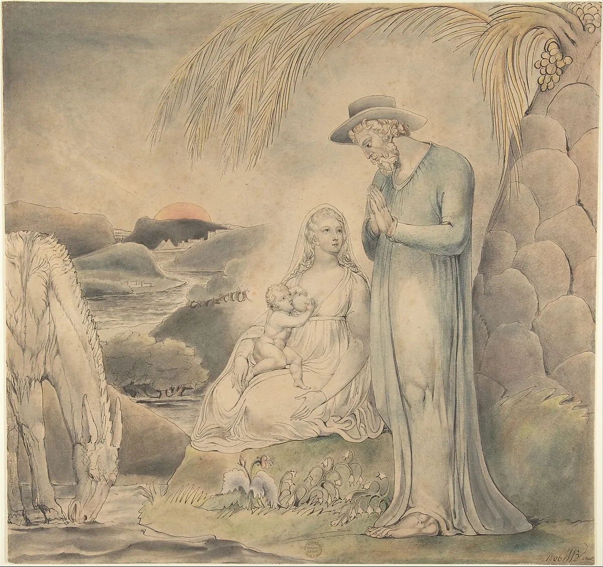 The Rest on the Flight into Egypt (The Repose of the Holy Family in Egypt) — William Blake