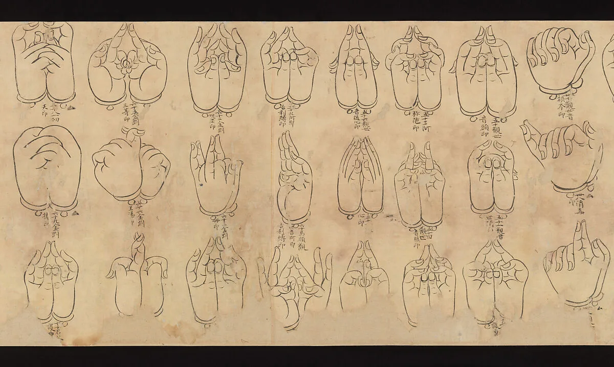 白描印相図巻|Scroll of Mudras — Unknown