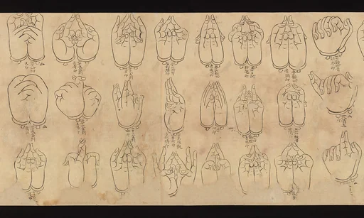 白描印相図巻|Scroll of Mudras