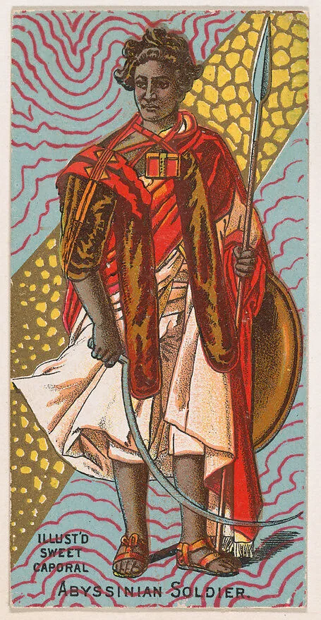 Abyssinian Soldier, from the Military Series (N224) issued by Kinney Tobacco Company to promote Sweet Caporal Cigarettes — Kinney Brothers Tobacco Company