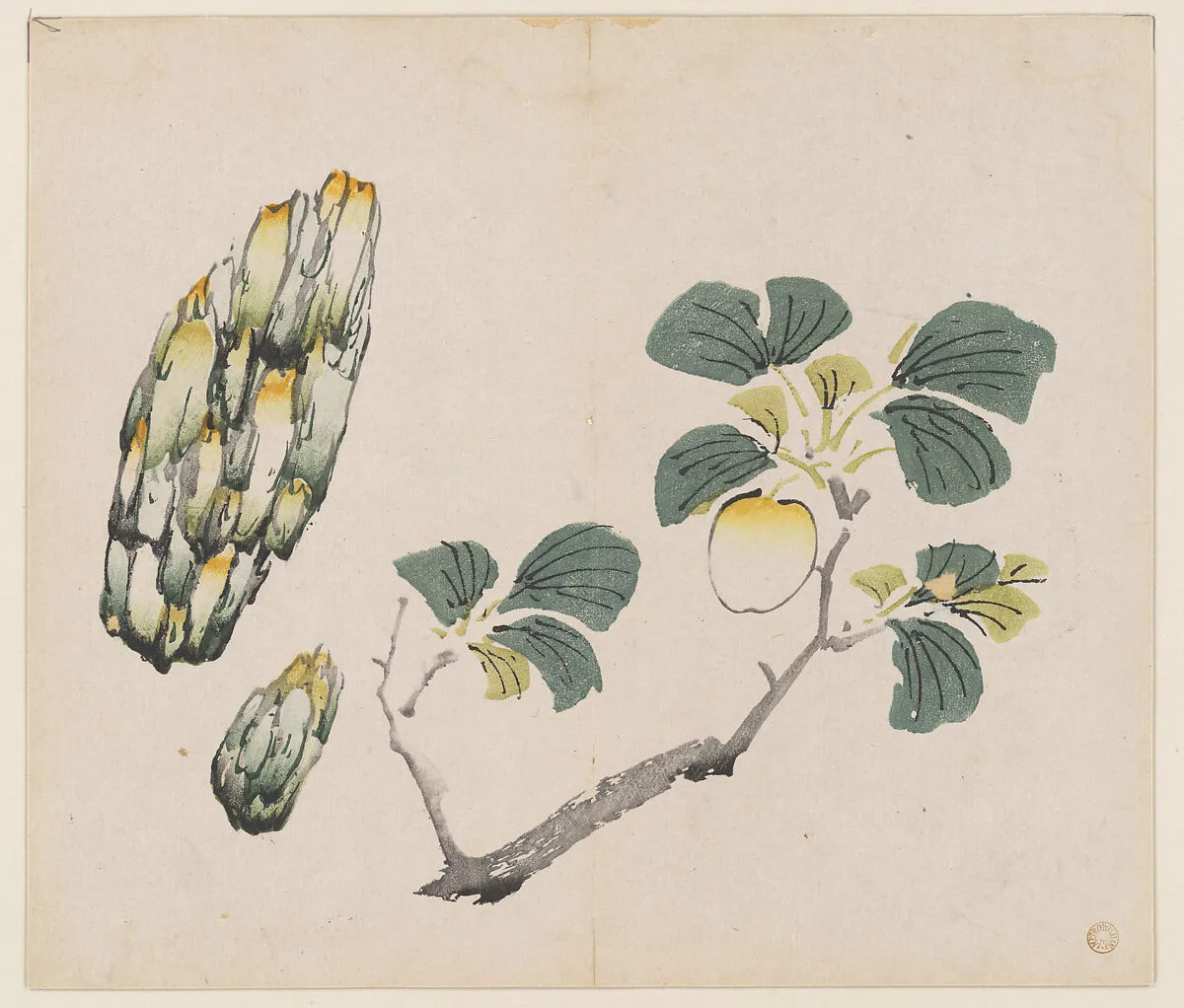 明 胡正言 《十竹齋書畫譜》 四開 木版畫|Page from the Ten Bamboo Studio Manual of Painting and Calligraphy — Hu Zhengyan