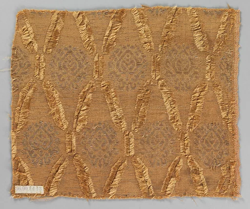Fragment of brocaded silk with imitation slashing