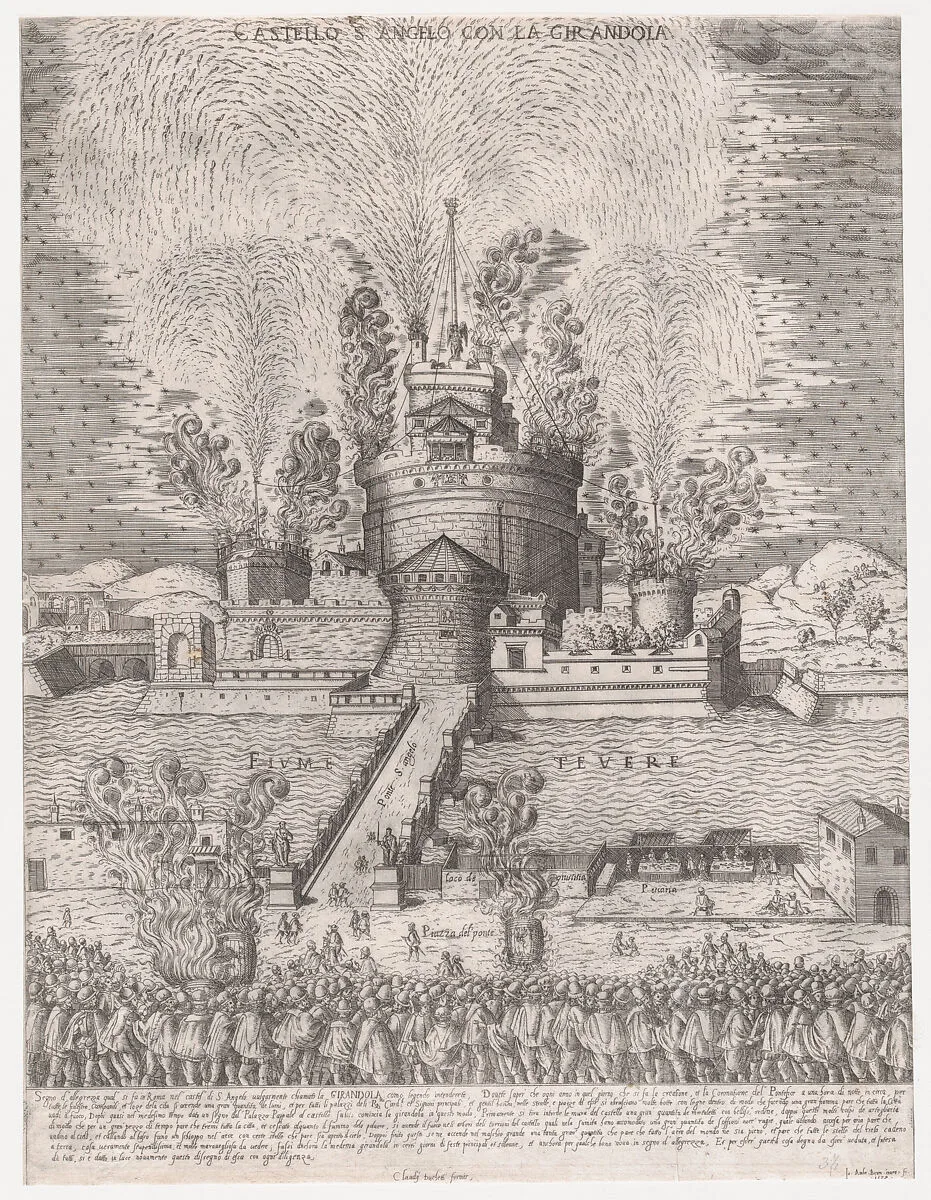 Speculum Romanae Magnificentiae: The Girandola at the Castel Sant'Angelo, Rome, 1579 — Giovanni Ambrogio Brambilla|Claudio Duchetti