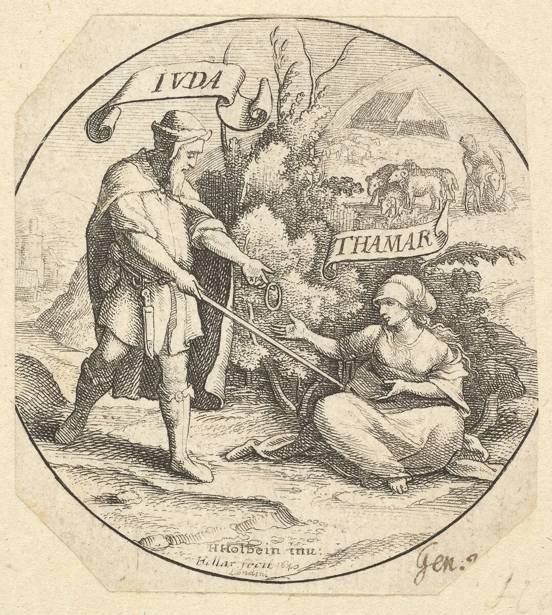 Judah and Tamar — Hans Holbein the Younger|Wenceslaus Hollar