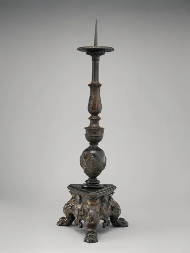Altar candlestick with busts in relief of Saints Peter and Paul (one of a pair)