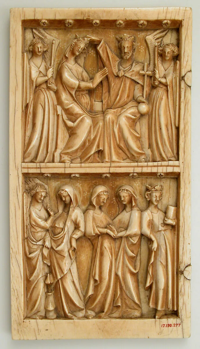 Leaf from a Diptych with the Coronation, Annunciation, and Visitation — Unknown