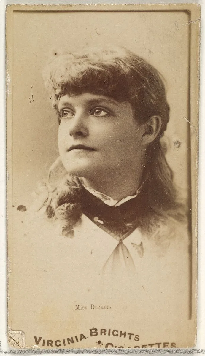Miss Dreker, from the Actors and Actresses series (N45, Type 1) for Virginia Brights Cigarettes — Allen & Ginter