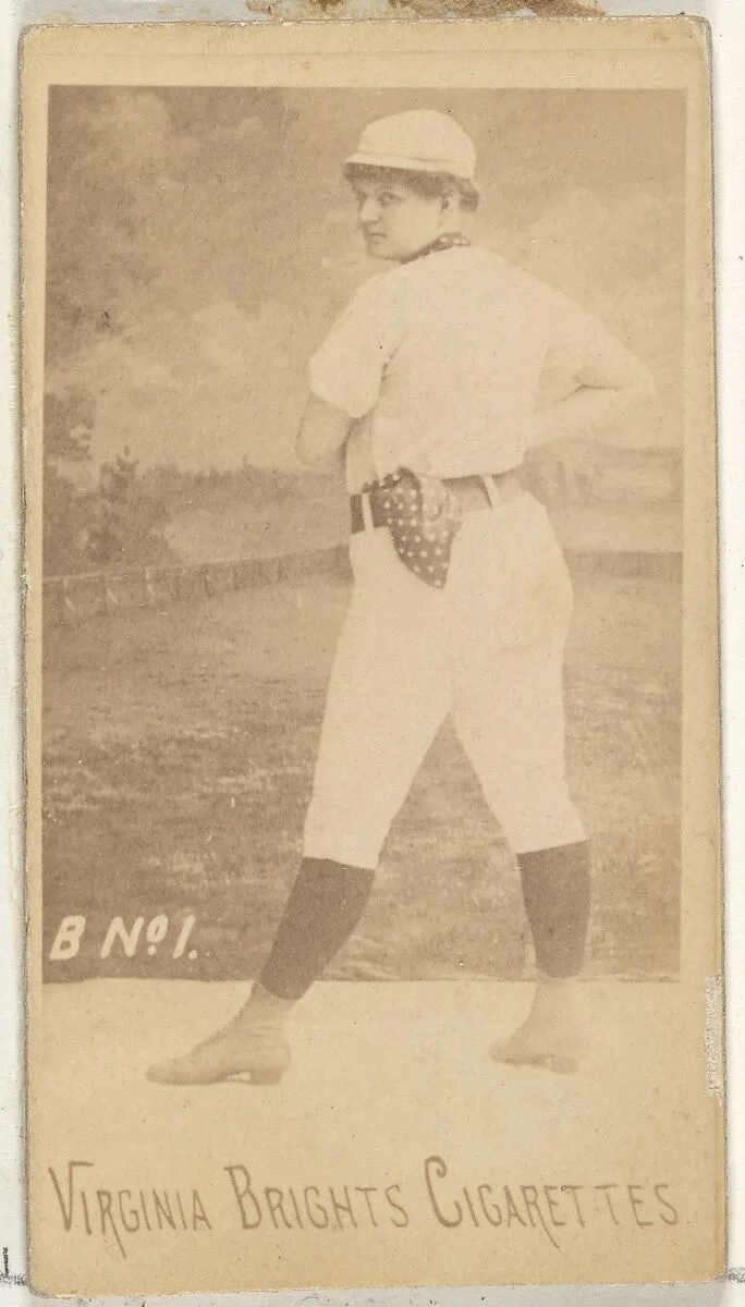 Card 1, from the Girl Baseball Players series (N48, Type 1) for Virginia Brights Cigarettes — Allen & Ginter