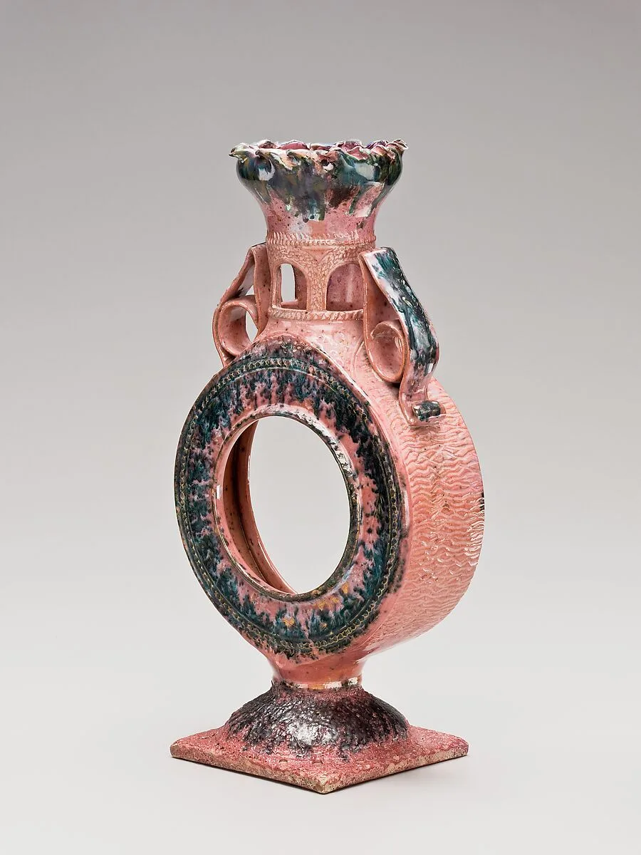 Clock case and vase — George E. Ohr|John Harry Portman
