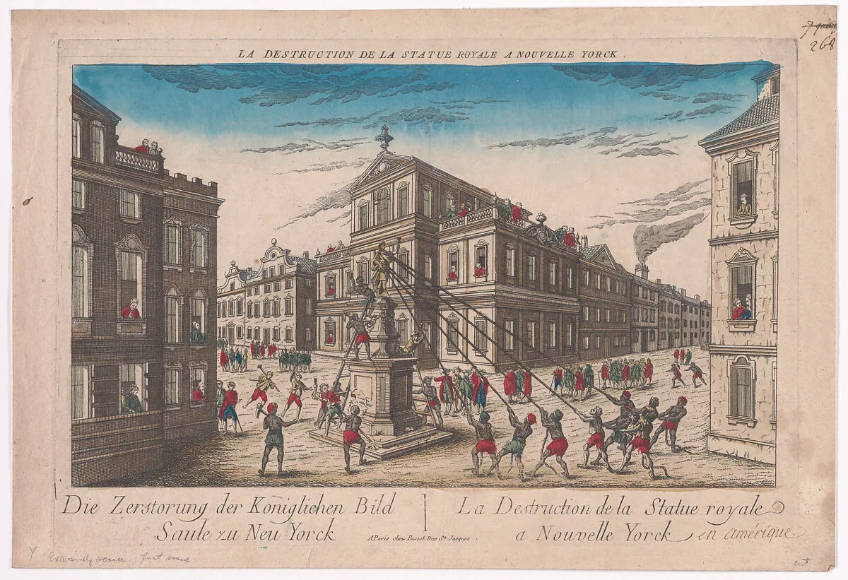 The Destruction of the Royal Statue at New York on July 9, 1776 — Basset|Franz Xavier Habermann