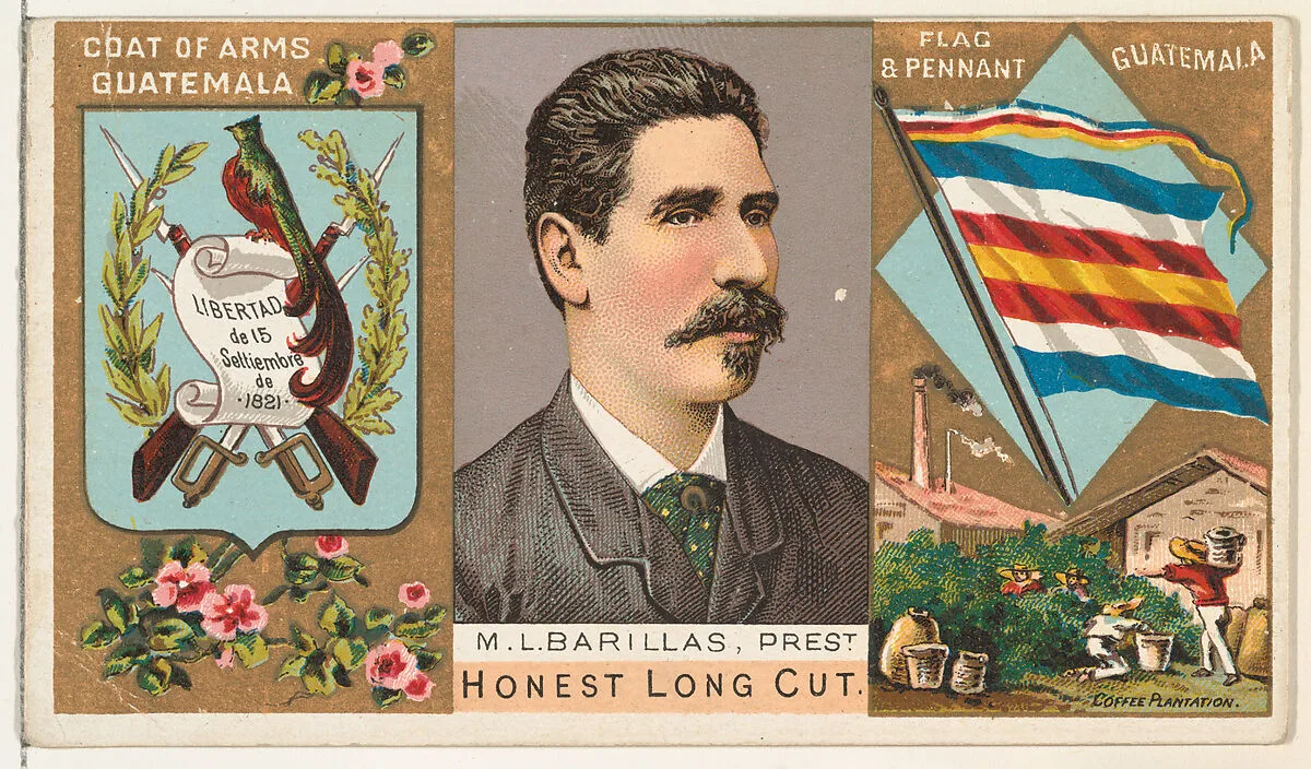 M. L. Barillas, President of Guatemala, from the Rulers, Flags, and Coats of Arms series (N126-1) issued by W. Duke, Sons & Co. — W. Duke, Sons & Co.
