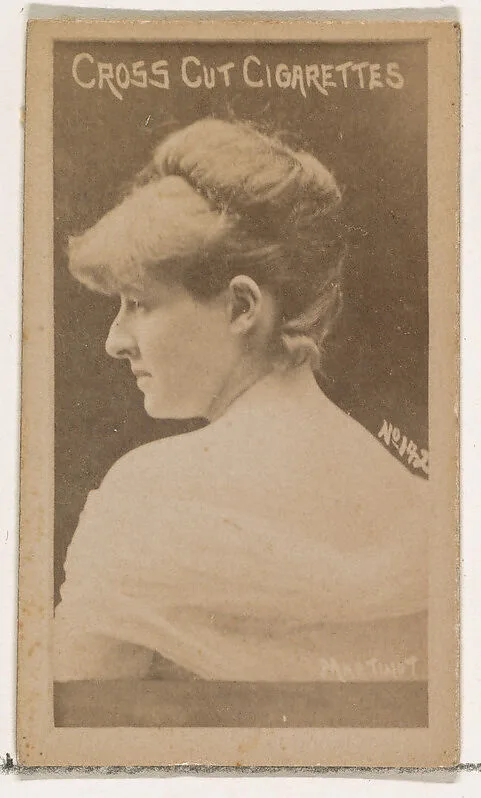 Card Number 142, Sadie Martinot, from the Actors and Actresses series (N145-1) issued by Duke Sons & Co. to promote Cross Cut Cigarettes — W. Duke, Sons & Co.