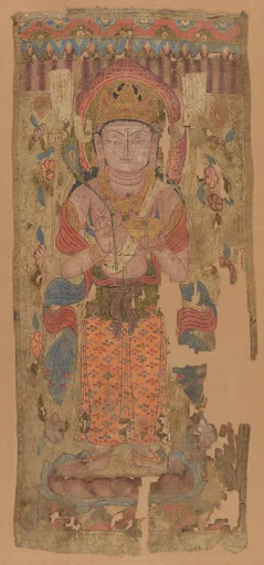 唐/五代 菩薩圖|Banner with Bodhisattva, possibly Mahamayuri