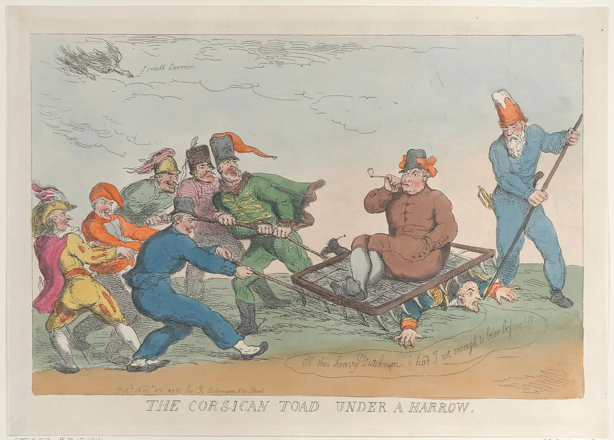 A Corsican Toad Under a Harrow — Rudolph Ackermann, London|Napoléon Bonaparte|Thomas Rowlandson