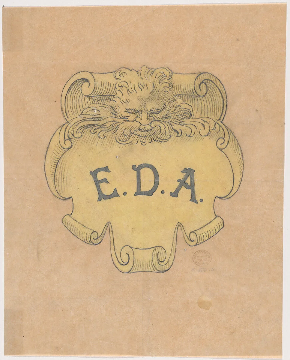 Study for a bronze name plate for Edward D. Adams — Alphonse Legros