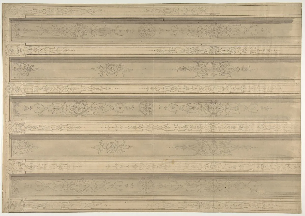 Design for Ceiling Decorations, Fontainebleau — Jules-Edmond-Charles Lachaise|Eugène-Pierre Gourdet