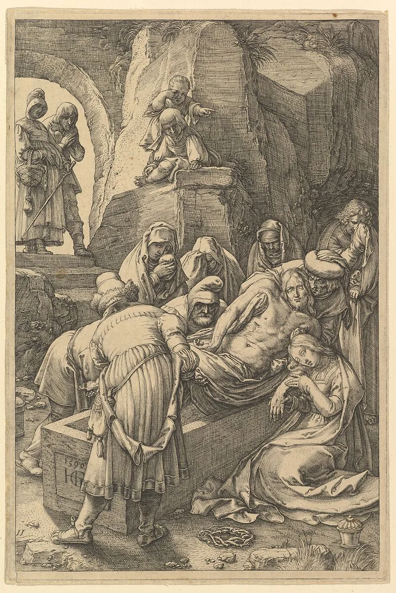 The Entombment, from "The Passion of Christ" — Hendrick Goltzius