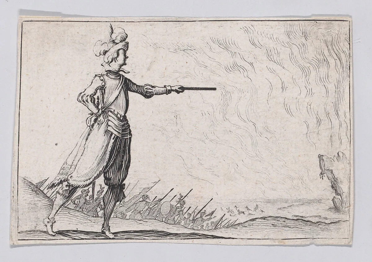 Reverse Copy of Le Commandant a Pied (The Commander on Foot), from "Les Caprices" — Jacques Callot|Anonymous