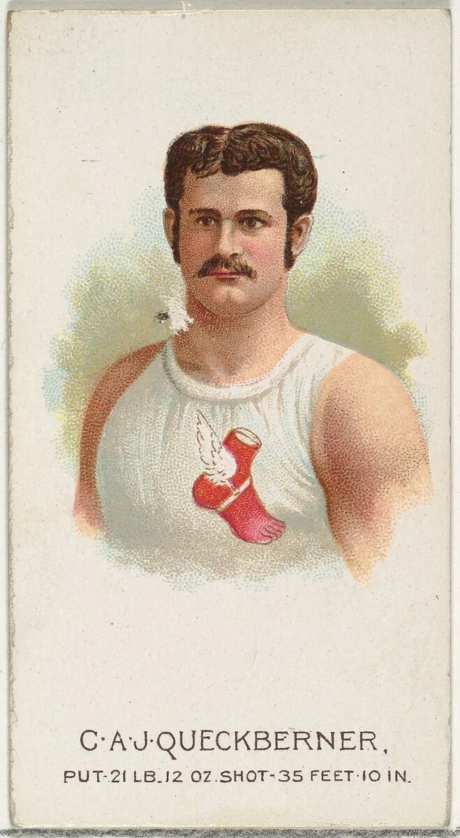 C.A.J. Queckberner, Shot Put, from World's Champions, Series 2 (N29) for Allen & Ginter Cigarettes — Lindner, Eddy & Claus|Allen & Ginter