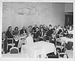 [Walker Evans and Unidentified Guests at Dinner Table, Aboard French Ocean Liner]
