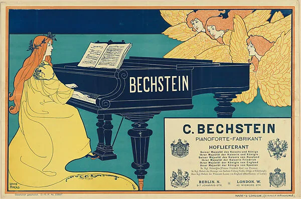 Poster advertising C. Bechstein Pianos — Louis John Rhead