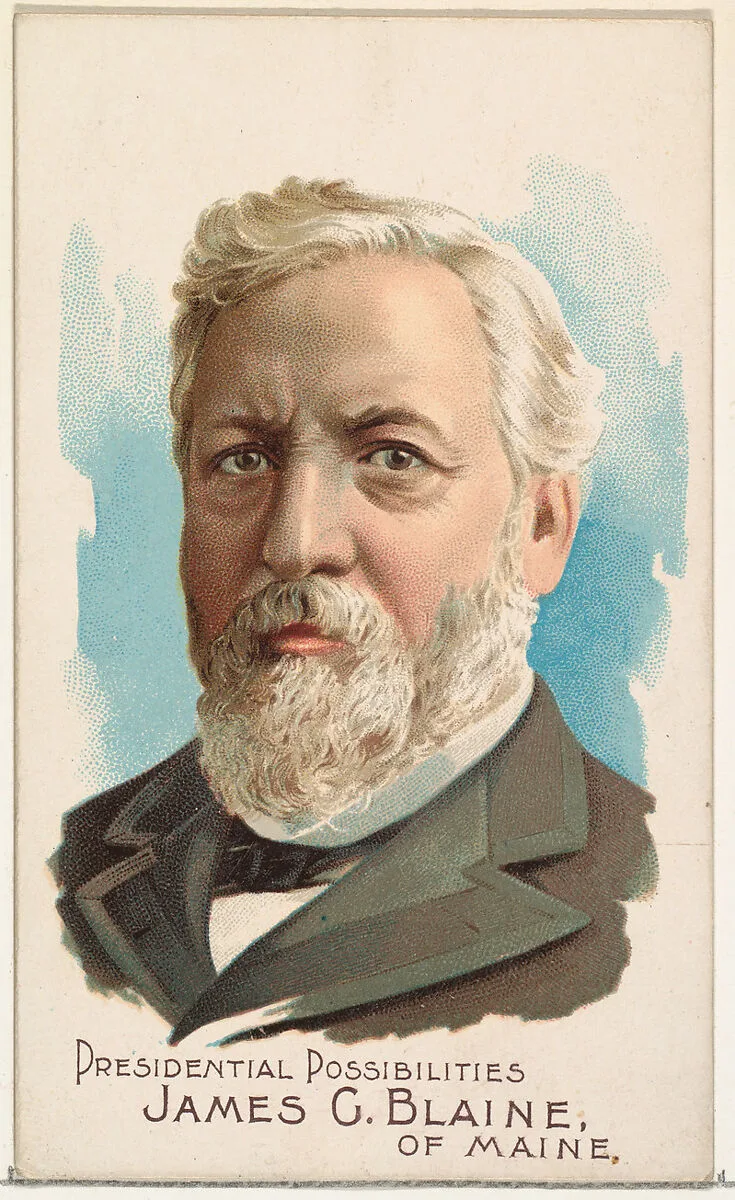 James G. Blaine of Maine, from the Presidential Possibilities series (N124) issued by Duke Sons & Co. to promote Honest Long Cut Tobacco — The Giles Company|W. Duke, Sons & Co.