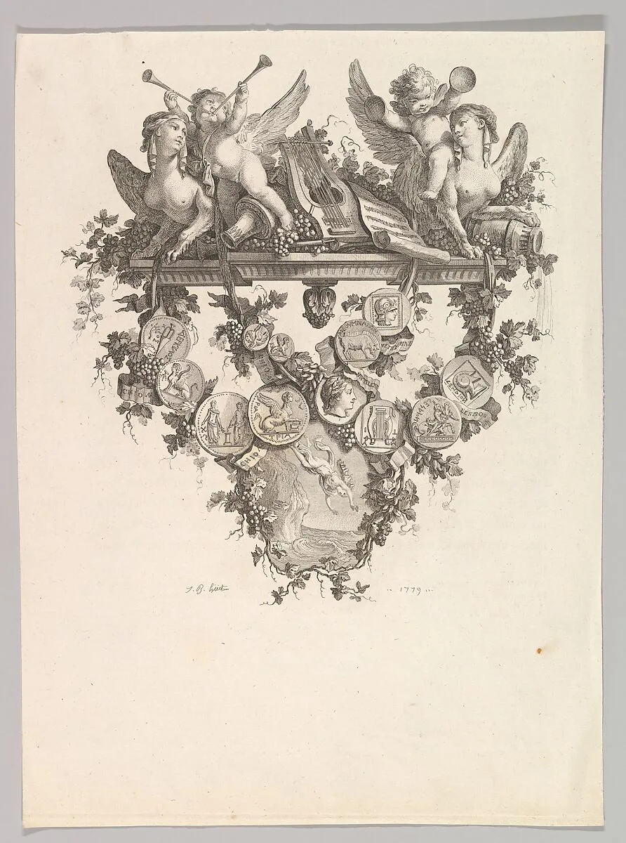 Vignette with Sphinxes and Putti — Jean-Baptiste Huet I