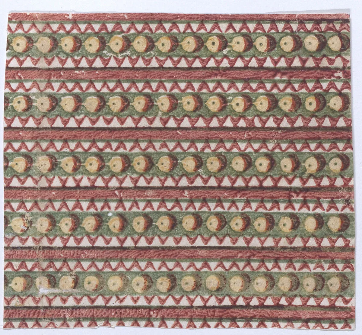Sheet with overall patterns of pearls and zigzags — Anonymous