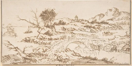 Landscape With Figures Crossing a Bridge