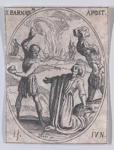 S. Barnabé, apôtre (St. Barnabus, Apostle), June 11th, from "Les Images De Tous Les Saincts et Saintes de L'Année" (Images of All of the Saints and Religious Events of the Year)