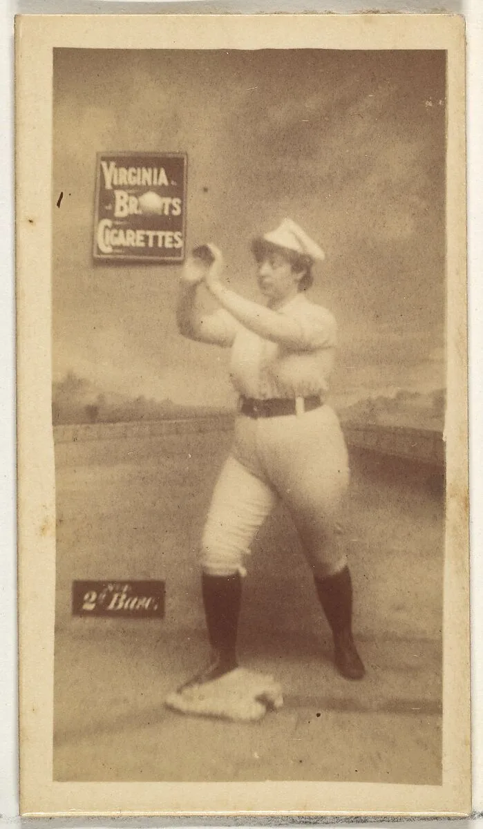 2nd Base, from the Girl Baseball Players series (N48, Type 2) for Virginia Brights Cigarettes — Allen & Ginter