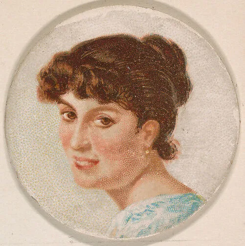 Portrait of woman, from the Novelties series (N228, Type 1) issued by Kinney Bros. — Kinney Brothers Tobacco Company