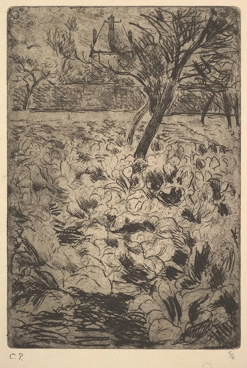 The Cabbage Field — Camille Pissarro