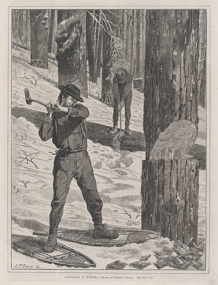 Lumbering in Winter (Every Saturday, Vol. II, New Series) — Winslow Homer|John Parker Davis|James R. Osgood & Co.