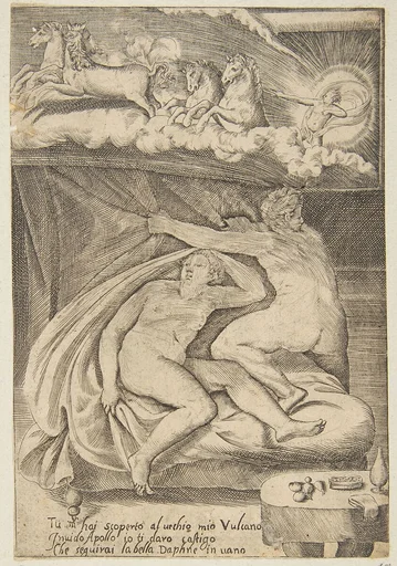 Venus and Mars discovered by Apollo, from "The Loves of the Gods"