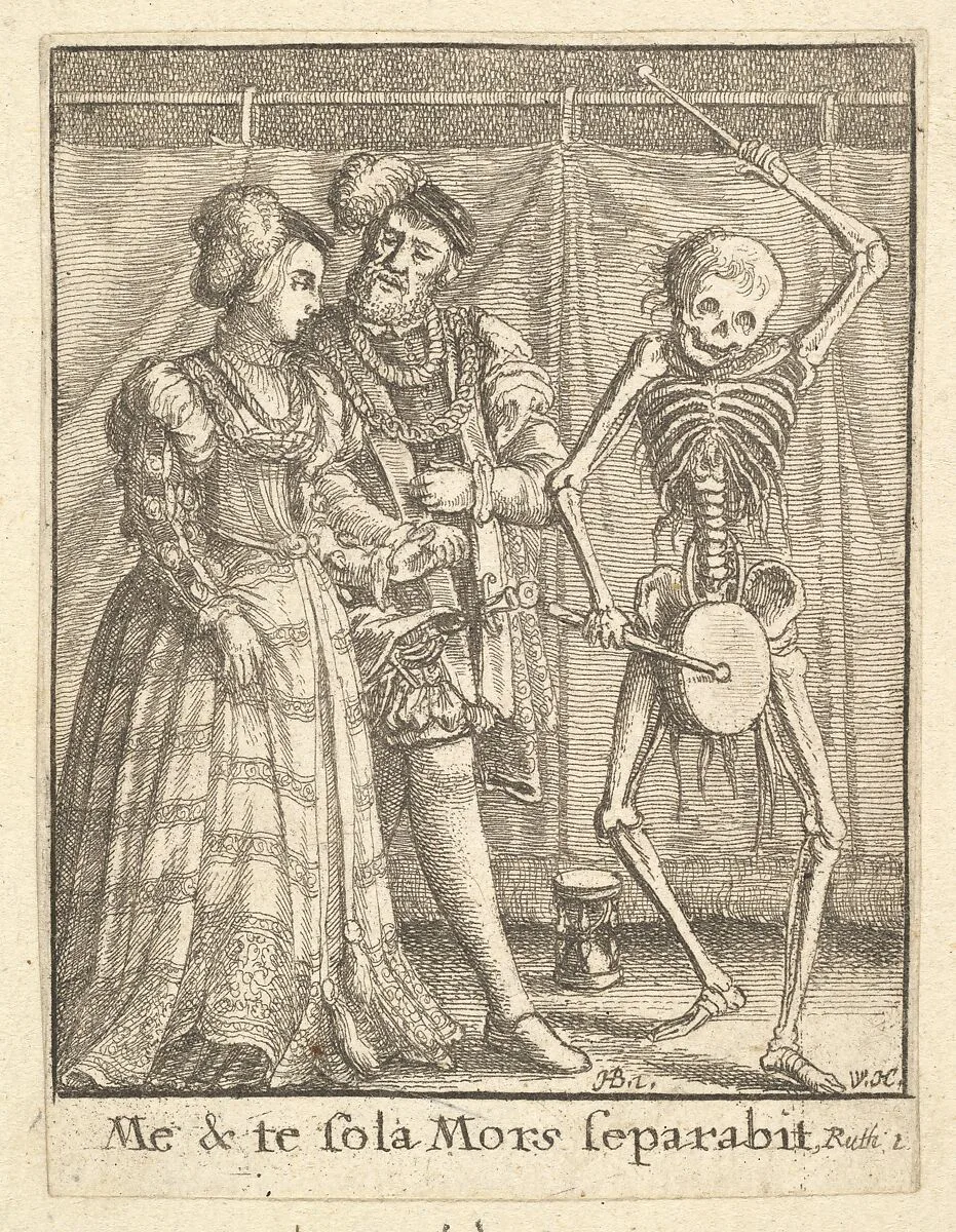 Bridal pair, from the Dance of Death — Hans Holbein the Younger|Wenceslaus Hollar