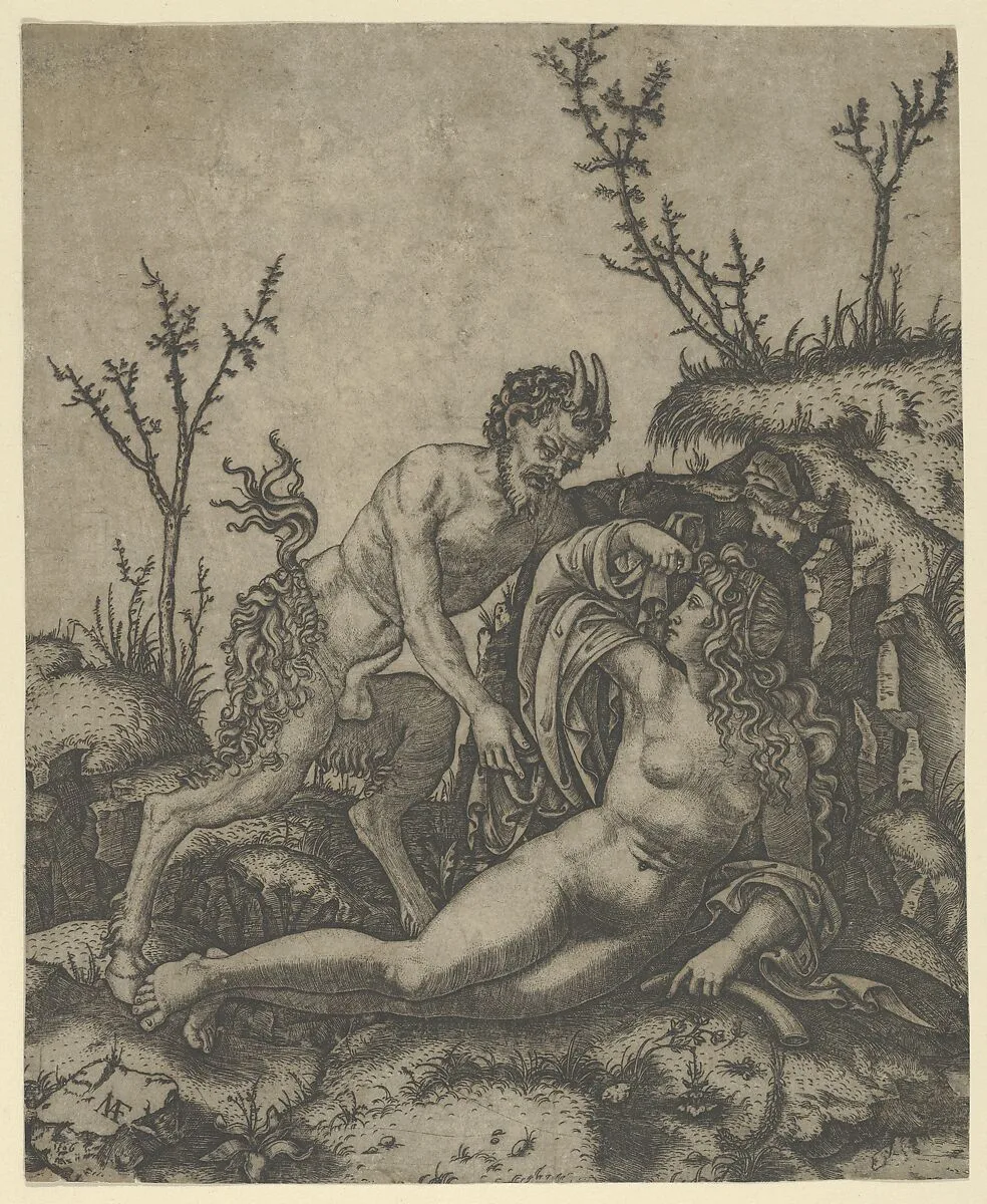 Satyr and Nymph — Marcantonio Raimondi