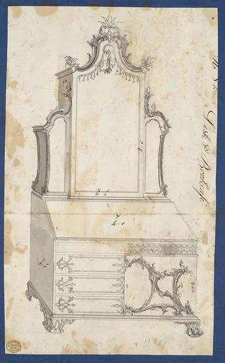 Desk and Bookcase, from Chippendale Drawings, Vol. II
